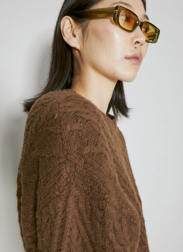 Martine Rose Wool Cable Knit Sweater Brown mtr0253008