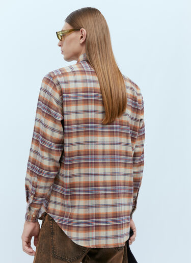 Aries Plaid Flannel Shirt Brown ari0154008