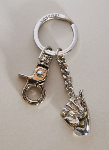 Y/PROJECT Mini Finger Heart Pendant Keyring Silver ypr0156019