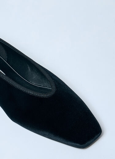 TOTEME Minimalist Velvet Ballerina Flats Black tot0259033