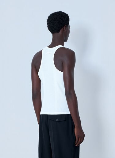 Jean Paul Gaultier Ribbed Tank Top with Metallic Hardware White jpg0364003
