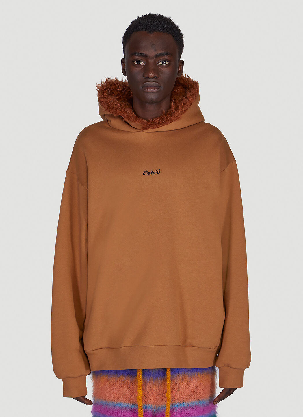 Faux fur sale trim hooded sweatshirt