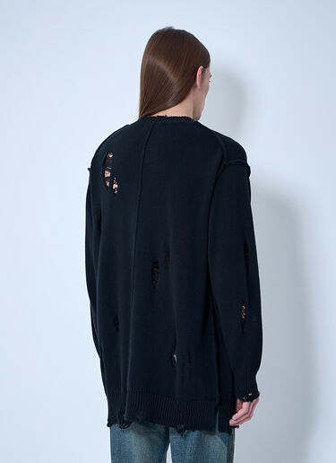Yohji Yamamoto 仿旧针织毛衣  黑色 yoy0160007
