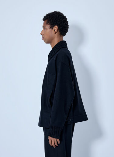 LN-CC® - Yohji Yamamoto: Rib Detail Blouson - Black Yohji Yamamoto Rib Detail Blouson Black yoy0165010