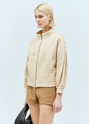 Max Mara Logo Jacquard Bomber Jacket Beige max0256003