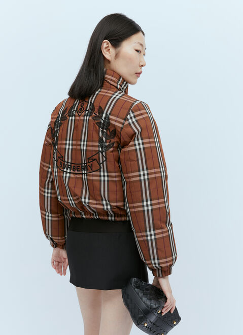 Burberry Check Down Puffer Jacket Brown bur0253027