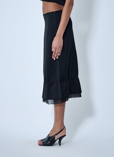 TOTEME Tiered Hem Midi Skirt Black tot0264011