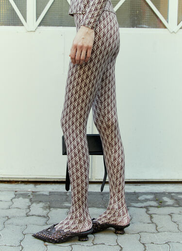 Marine Serre Regenerated Moon Diamant Tights Brown mrs0254013