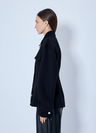 LN-CC® - Sportmax: Structured Button-Down Jacket - Black Sportmax Structured Button-Down Jacket Black spx0265011
