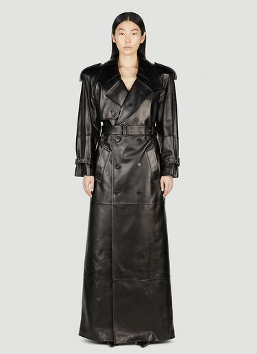 Saint Laurent Maxi Trench Coat Black sla0252014