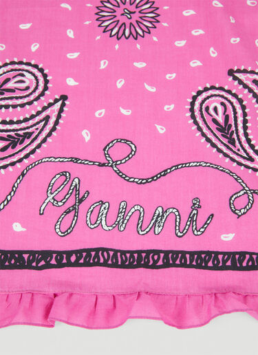 GANNI Ruffle Trim Bandana Pink gan0249052