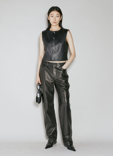 Alexander Wang Shrunken Button Up Vest Black awg0253025