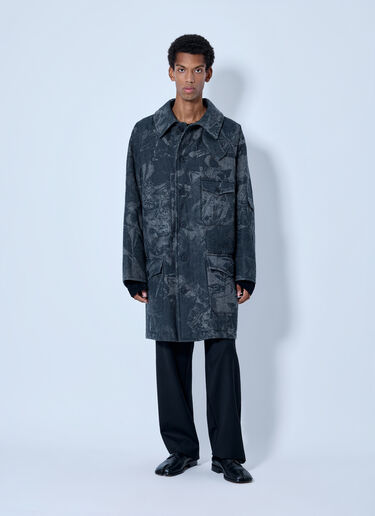 LN-CC® - Yohji Yamamoto: Scrap Printed Coat - Grey Yohji Yamamoto Scrap Printed Coat Grey yoy0165006