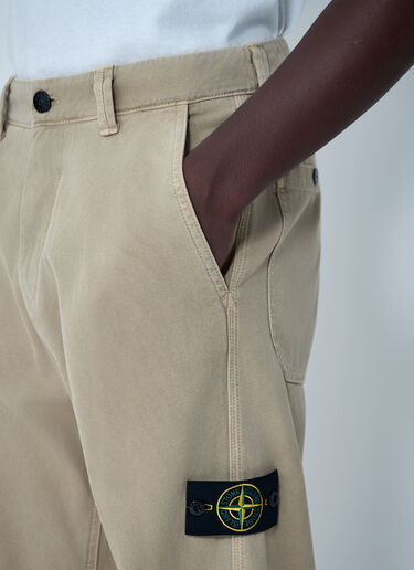 Logo Patch Pants Stone Island Logo Patch Pants Beige sto0162044