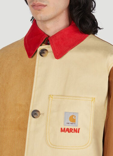 Marni x Carhartt 拼色拼接大衣 棕色 mca0150017