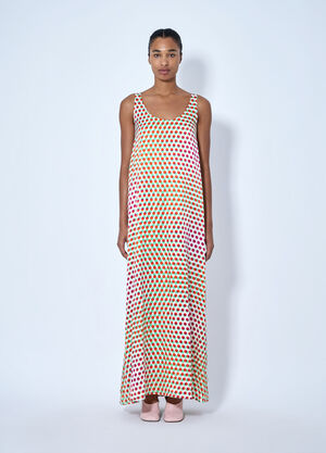 Dries Van Noten Draz Polka-Dot Silk Maxi Dress Beige dvn0264030