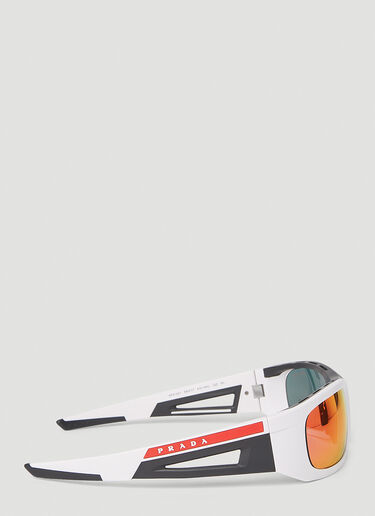 Prada Linea Rossa Wrap-Around Sunglasses White lpl0151001