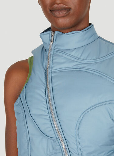 Mainline:RUS/Fr.CA/DE Exposed Seam Asymmetric Sleeveless Jacket Light Blue mai0249005