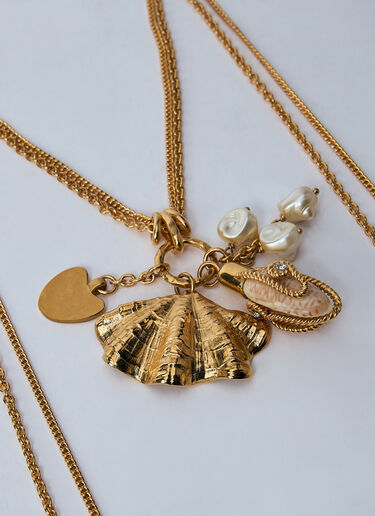 Chloé 贝壳吊坠项链  金色 chl0260043