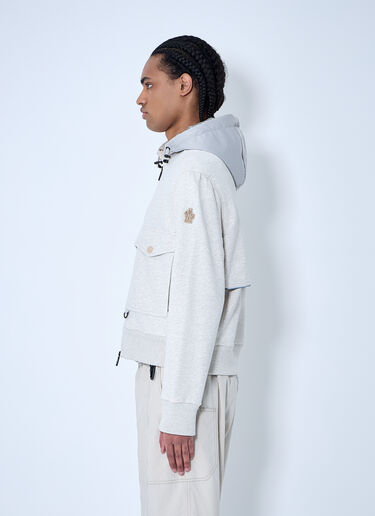 Moncler Grenoble パッド入りウール製フード付きジップアップジャケット  ホワイト mog0159007