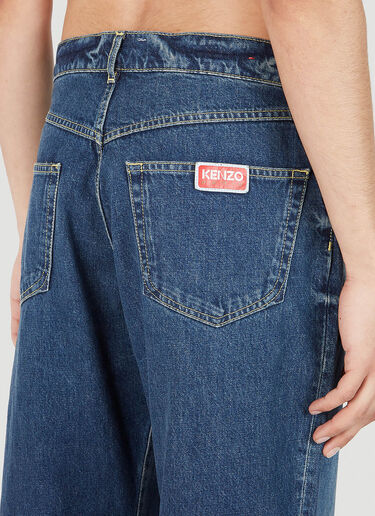 Kenzo Suisen Relaxed Wide Leg Jeans Blue knz0152031