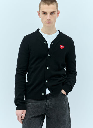 Comme Des Garçons PLAY Logo Patch Wool Cardigan Black cpl0355021