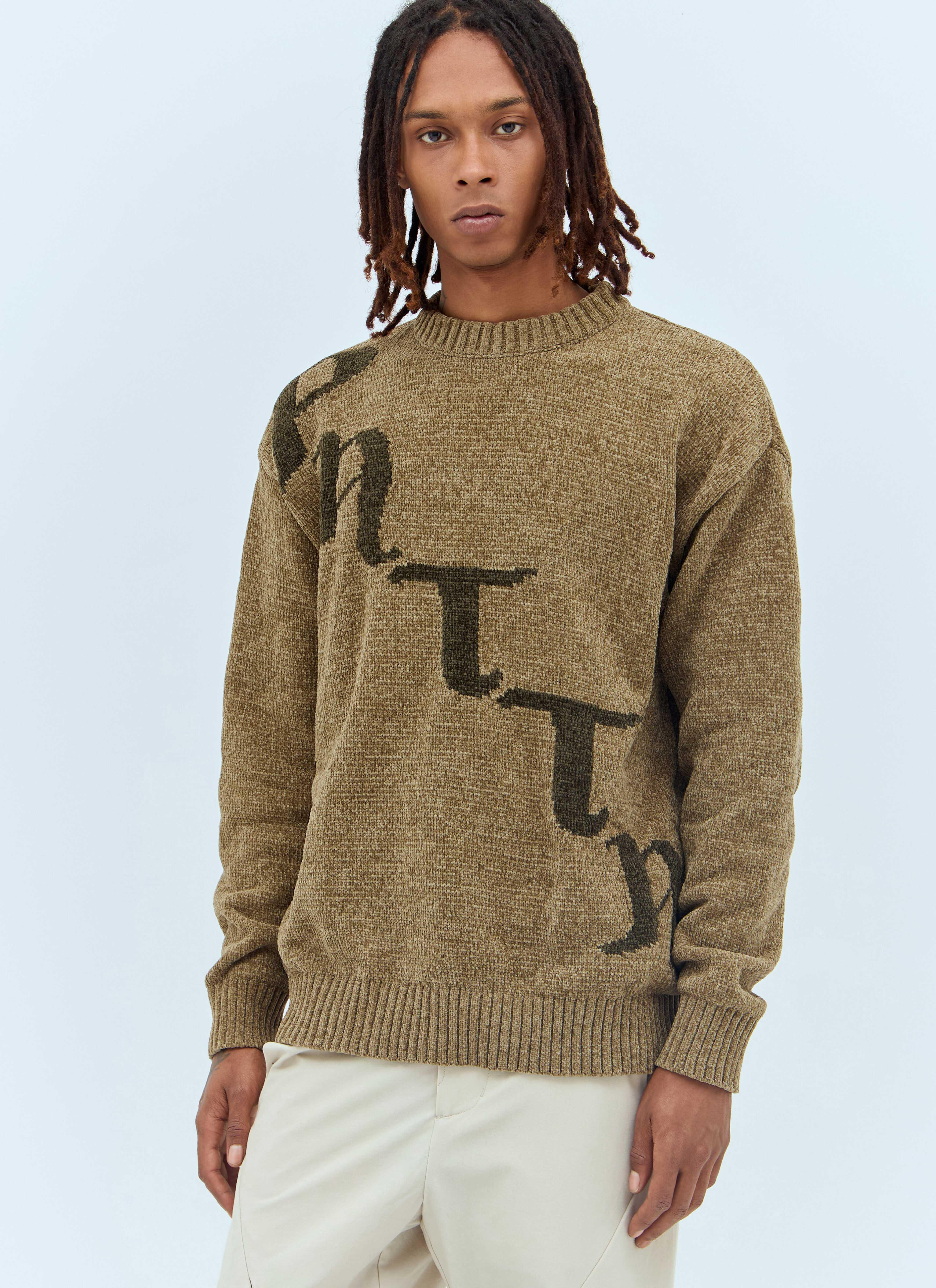 Patta Men s Chenille Knit Sweater in Khaki LN CC