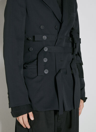 Yohji Yamamoto 스트래피 벨트 재킷 블랙 yoy0154004