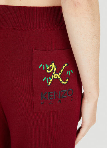 Kenzo Crest Logo Pants Red knz0250022