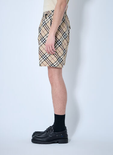 Burberry Check Elasticated Shorts Beige bur0159014