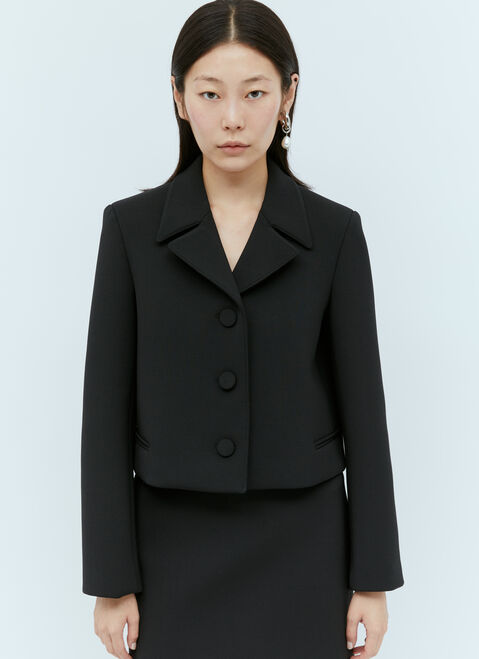 VETEMENTS Neoprene Cropped Blazer Black vet0254016