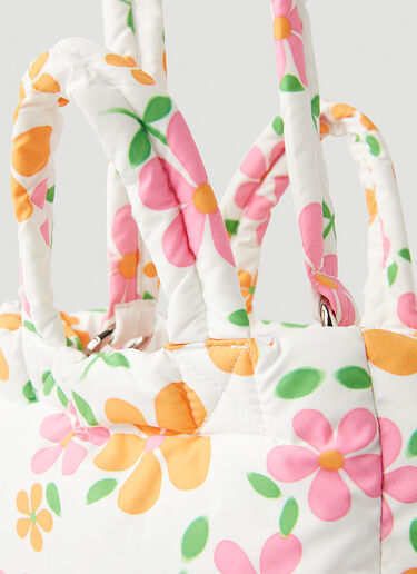 ERL Flower Print Mini Puffer Tote Bag White erl0348017