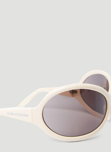 Acne Studios Oversized Oval Sunglasses White acn0254039