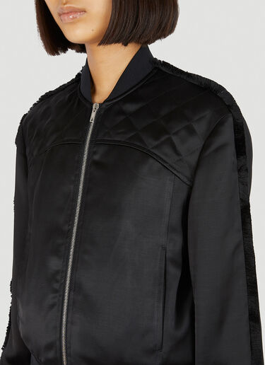 Durazzi Milano Furry Trim Bomber Jacket Black drz0252009