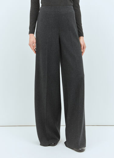 Max Mara 阔腿羊毛毡裤 灰色 max0258043