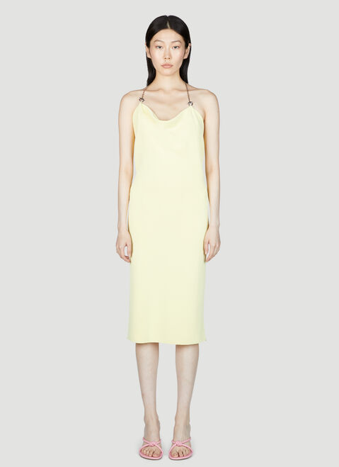 Saint Laurent Viscose Long Dress With Chain Black sla0254043
