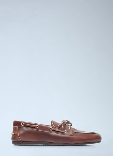 Miu Miu Lace-Up Loafers Brown miu0256013