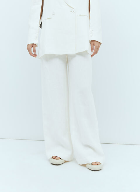 St. Agni Linen Wide Leg Pants Cream sta0255001