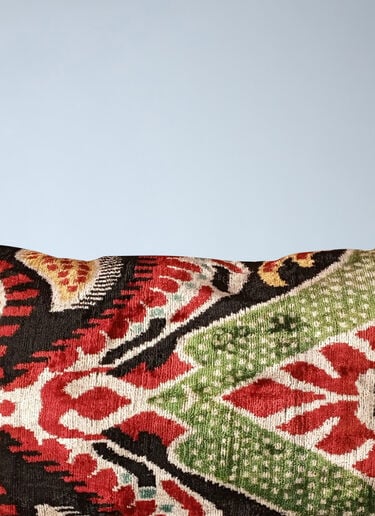 Les-Ottomans Patterned Velvet Cushion Multicolour wps0692038