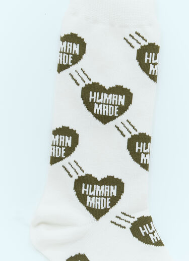 Human Made ハートロゴジャカードソックス ホワイト hmd0154018