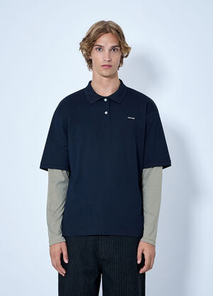 Miu Miu Buttoned Polo Shirt Blue miu0366014
