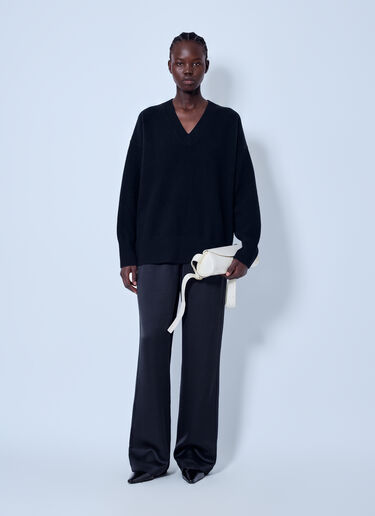 LN-CC® - RÓHE: Classic V-Neck Jumper - Black RÓHE Classic V-Neck Jumper Black roe0266012