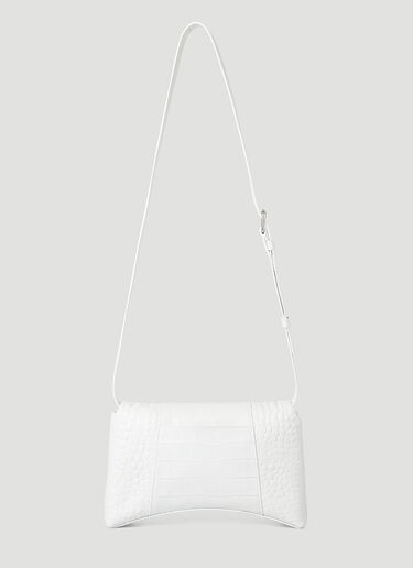 Balenciaga Hourglass XS Croc Shoulder Bag White bal0246032