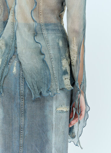 Acne Studios 牛仔图案错视画罩衫 蓝色 acn0256019