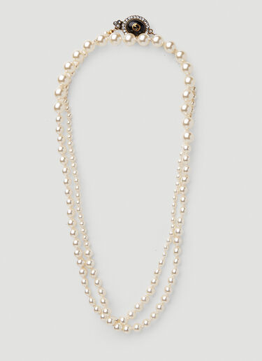 Gucci Interlocking G Pearl Necklace White guc0251004