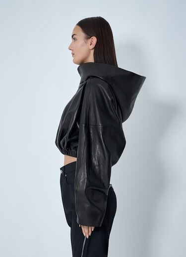 Hooded Leather Top Rick Owens Hooded Leather Top Black ric0262014