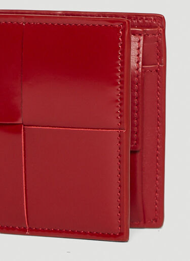 Bottega Veneta 編みこみ二つ折り財布 レッド bov0146032
