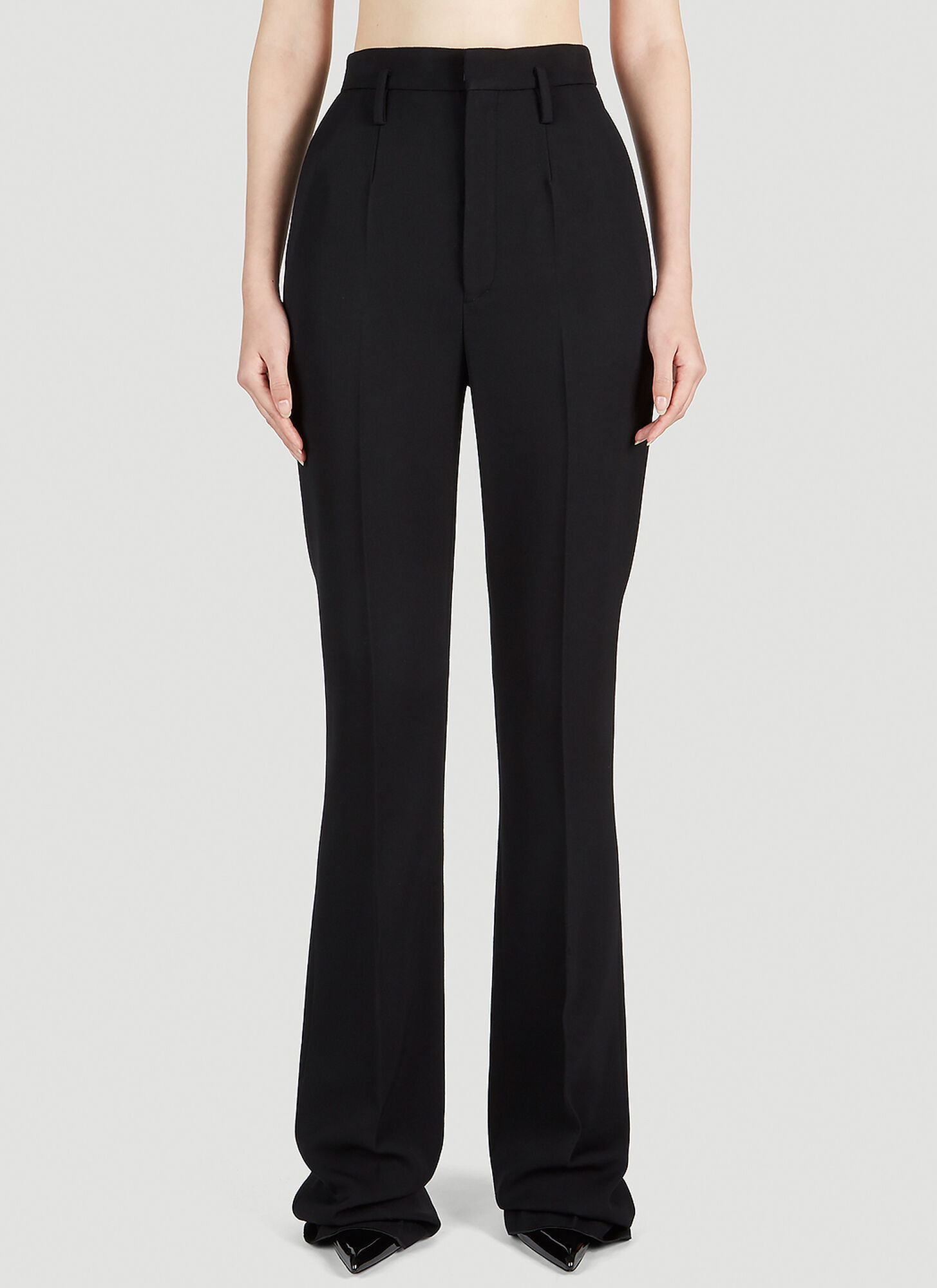 Saint Laurent Bootcut Tailored Trousers In Black