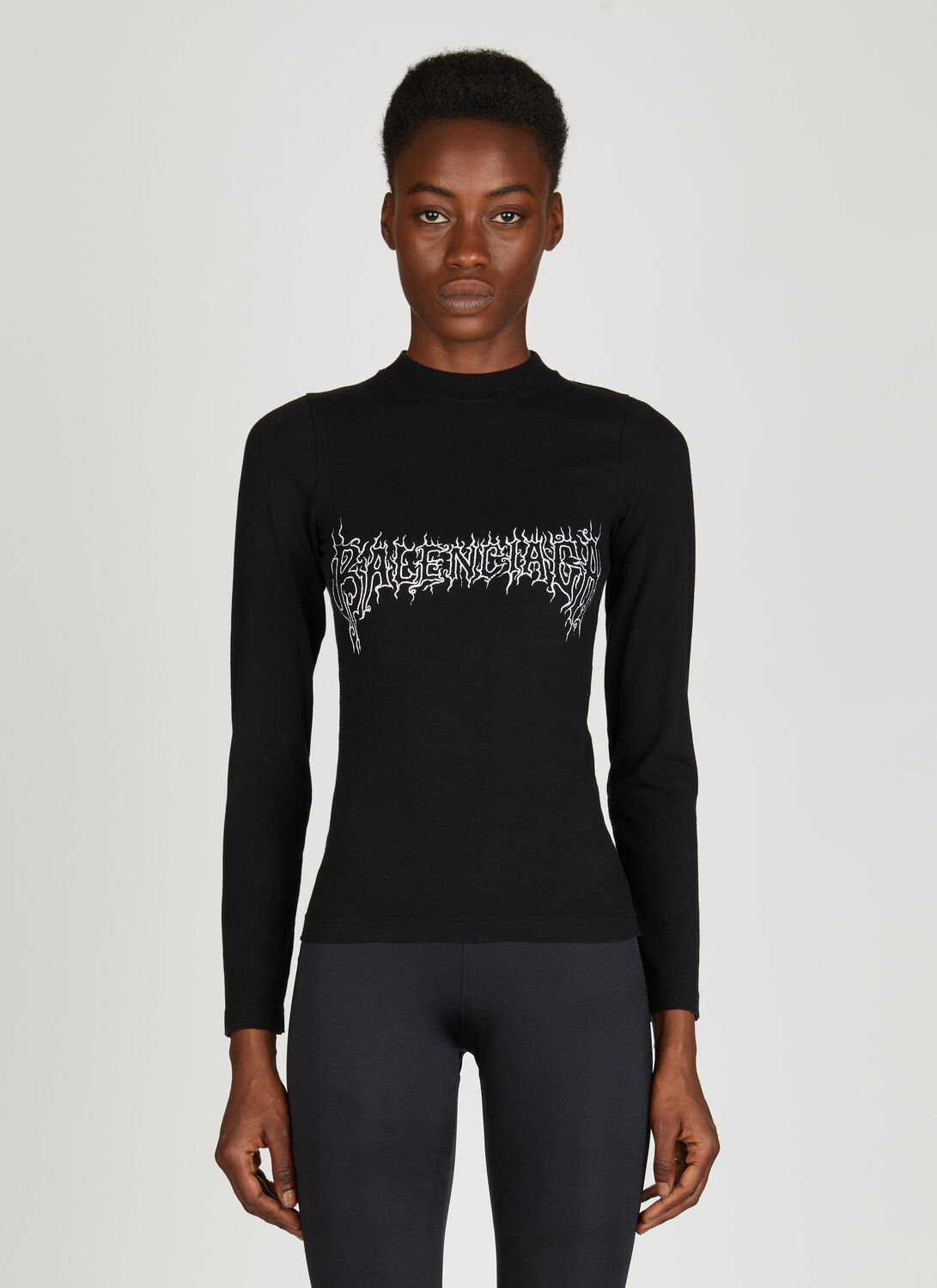 Shop Balenciaga Darkwave Long-sleeve Top In Black
