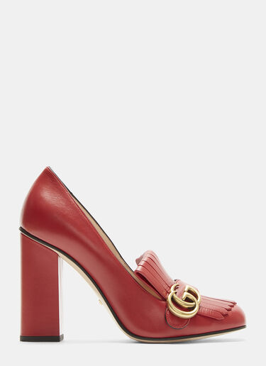 Gucci GG High-Heel Fringed Marmont Pumps RED guc0232022